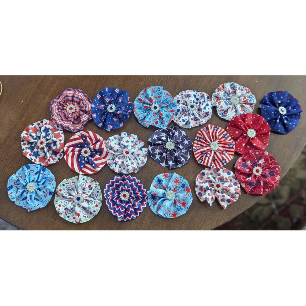 90 4th of July Flower Ties - For Dogs or Humans